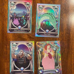 Topps Disney Foil Card Set of 4 Tick-Tock, Anastasia, Ulf & Pain & Panic